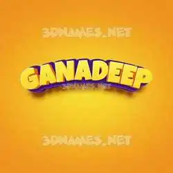 ganadeep in Orange Toon style - 3D name wallpaper