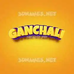 ganchali in Orange Toon style - 3D name wallpaper