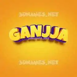 ganjja in Orange Toon style - 3D name wallpaper