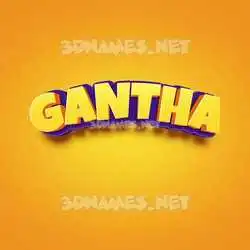 gantha in Orange Toon style - 3D name wallpaper