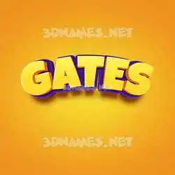gates in Orange Toon style - 3D name wallpaper