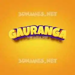 gauranga in Orange Toon style - 3D name wallpaper