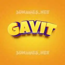 gavit in Orange Toon style - 3D name wallpaper