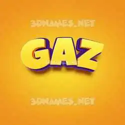 gaz in Orange Toon style - 3D name wallpaper