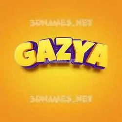 gazya in Orange Toon style - 3D name wallpaper