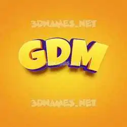 gdm in Orange Toon style - 3D name wallpaper