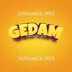 gedam in Orange Toon style - 3D name wallpaper