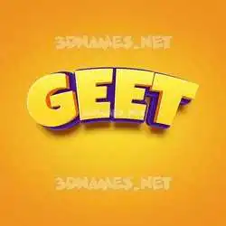 geet in Orange Toon style - 3D name wallpaper
