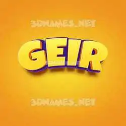 geir in Orange Toon style - 3D name wallpaper
