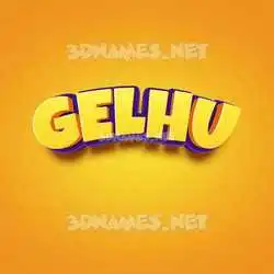 gelhu in Orange Toon style - 3D name wallpaper