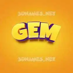 gem in Orange Toon style - 3D name wallpaper