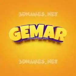 gemar in Orange Toon style - 3D name wallpaper