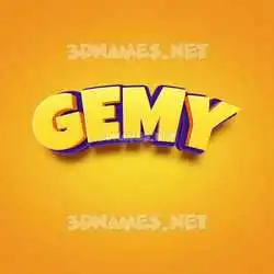 gemy in Orange Toon style - 3D name wallpaper