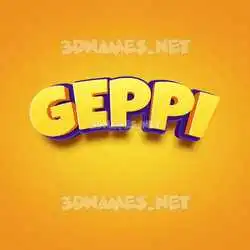 geppi in Orange Toon style - 3D name wallpaper