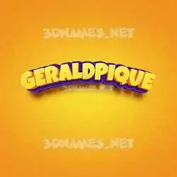 geraldpique in Orange Toon style - 3D name wallpaper