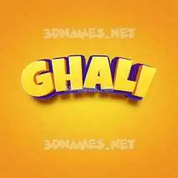 ghali in Orange Toon style - 3D name wallpaper