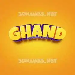 ghand in Orange Toon style - 3D name wallpaper