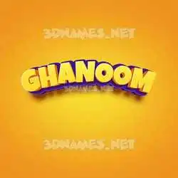 ghanoom in Orange Toon style - 3D name wallpaper