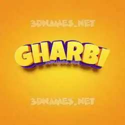 gharbi in Orange Toon style - 3D name wallpaper