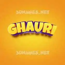 ghauri in Orange Toon style - 3D name wallpaper