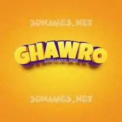 ghawro in Orange Toon style - 3D name wallpaper