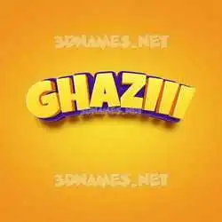 ghaziii in Orange Toon style - 3D name wallpaper