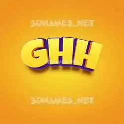 ghh in Orange Toon style - 3D name wallpaper