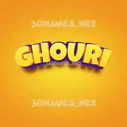 ghouri in Orange Toon style - 3D name wallpaper
