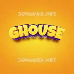 ghouse in Orange Toon style - 3D name wallpaper