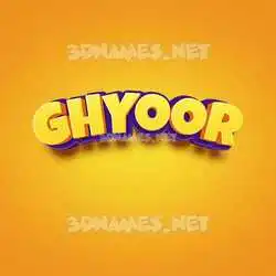 ghyoor in Orange Toon style - 3D name wallpaper