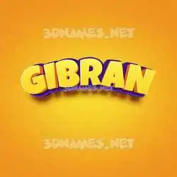gibran in Orange Toon style - 3D name wallpaper