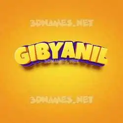 gibyanil in Orange Toon style - 3D name wallpaper