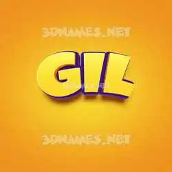 gil in Orange Toon style - 3D name wallpaper