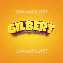 gilbert in Orange Toon style - 3D name wallpaper