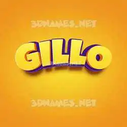 gillo in Orange Toon style - 3D name wallpaper