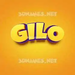 gilo in Orange Toon style - 3D name wallpaper