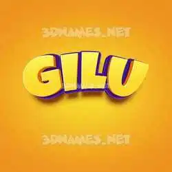gilu in Orange Toon style - 3D name wallpaper