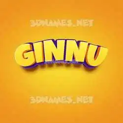 ginnu in Orange Toon style - 3D name wallpaper