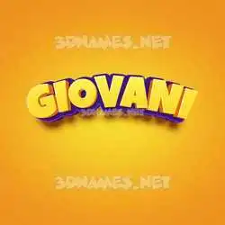 giovani in Orange Toon style - 3D name wallpaper