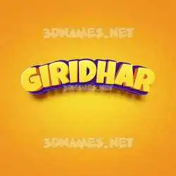 giridhar in Orange Toon style - 3D name wallpaper