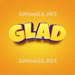 glad in Orange Toon style - 3D name wallpaper