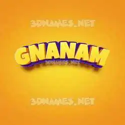 gnanam in Orange Toon style - 3D name wallpaper