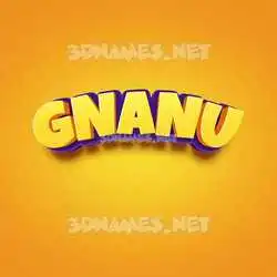 gnanu in Orange Toon style - 3D name wallpaper