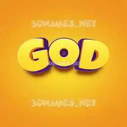god in Orange Toon style - 3D name wallpaper