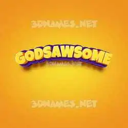 godsawsome in Orange Toon style - 3D name wallpaper