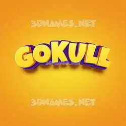 gokull in Orange Toon style - 3D name wallpaper