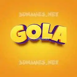 gola in Orange Toon style - 3D name wallpaper