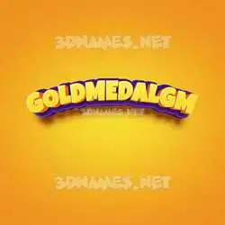 goldmedalgm in Orange Toon style - 3D name wallpaper