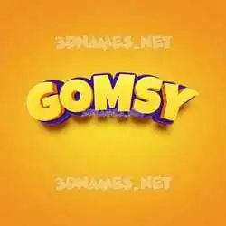 gomsy in Orange Toon style - 3D name wallpaper