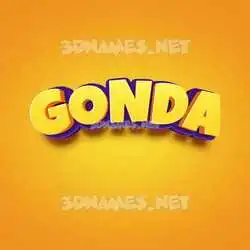 gonda in Orange Toon style - 3D name wallpaper